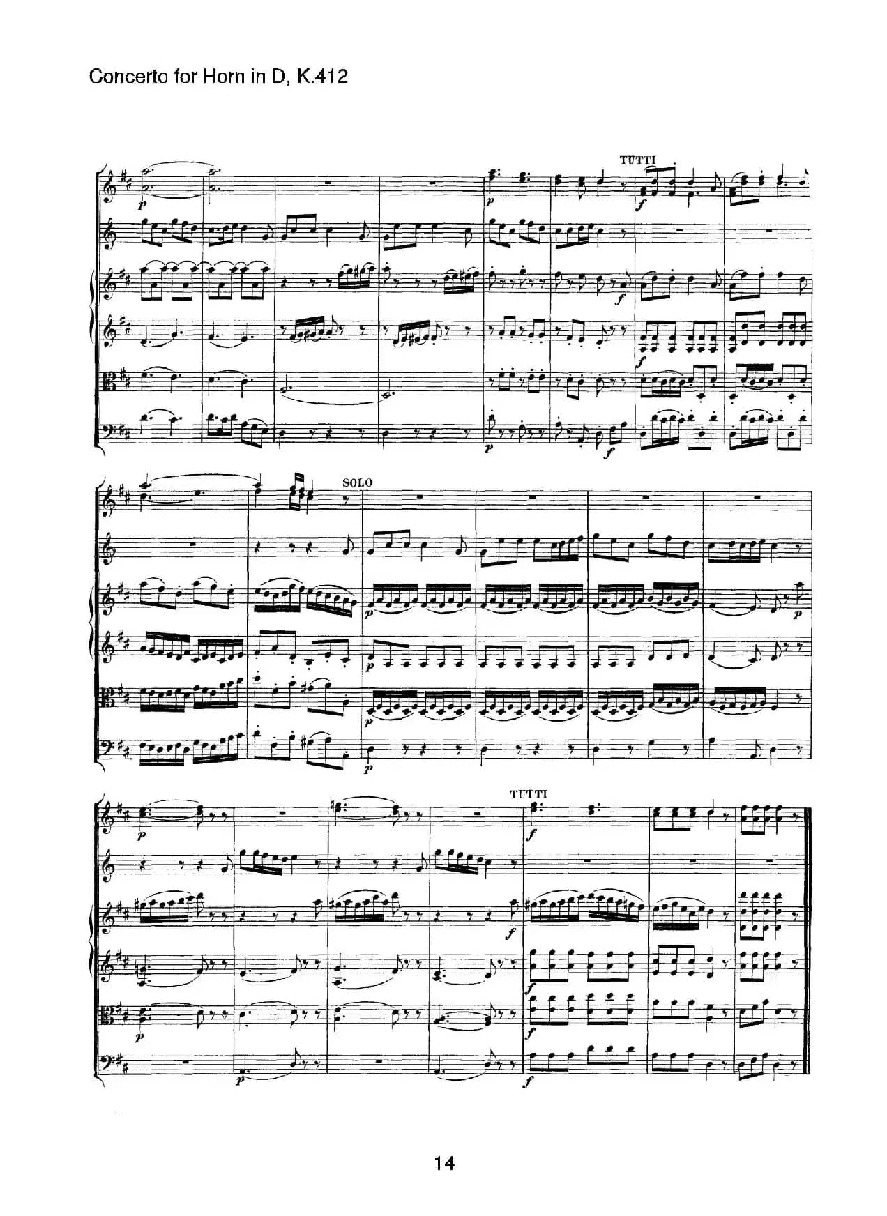 Concerto for Horn in D，K.412（D大调第一圆号协奏曲K412号作品）