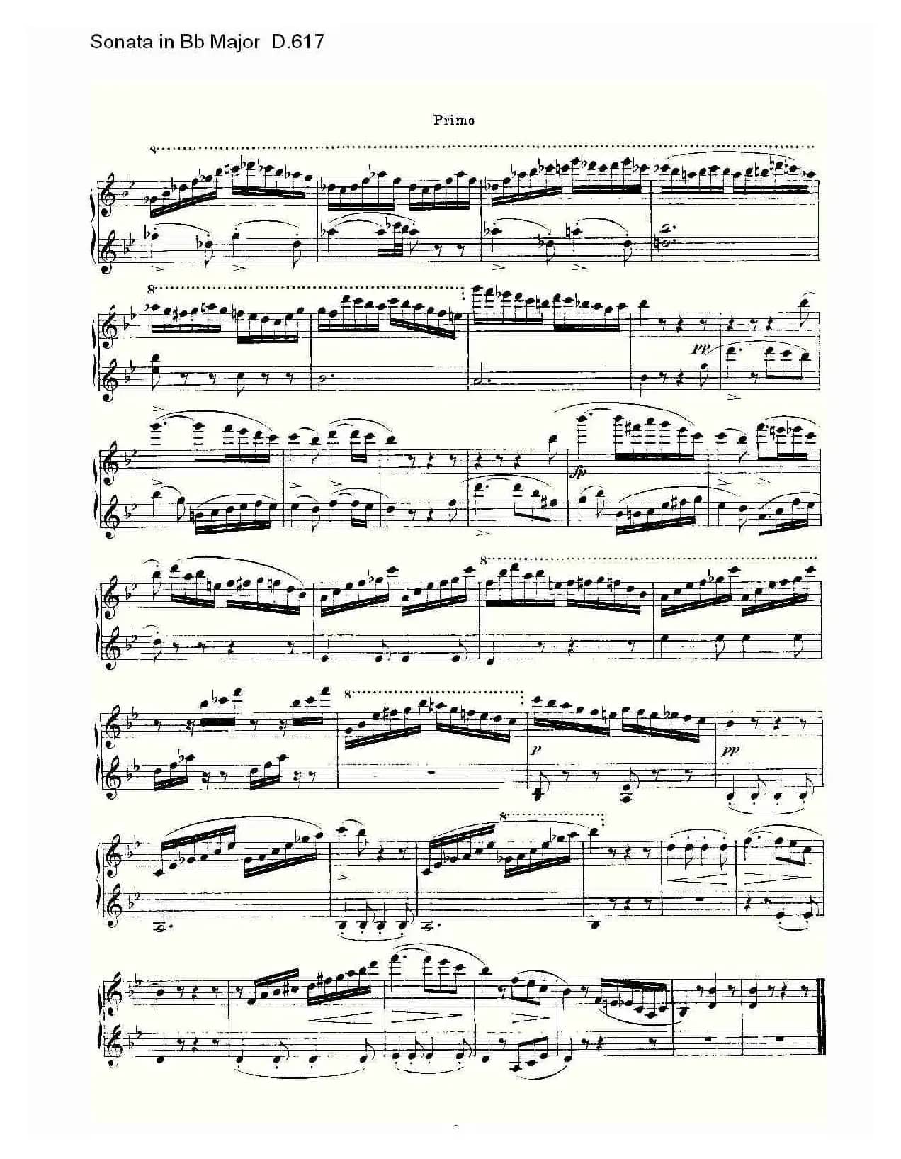 Sonata in Bb Major D.617(Bb大调奏鸣曲 D.617)