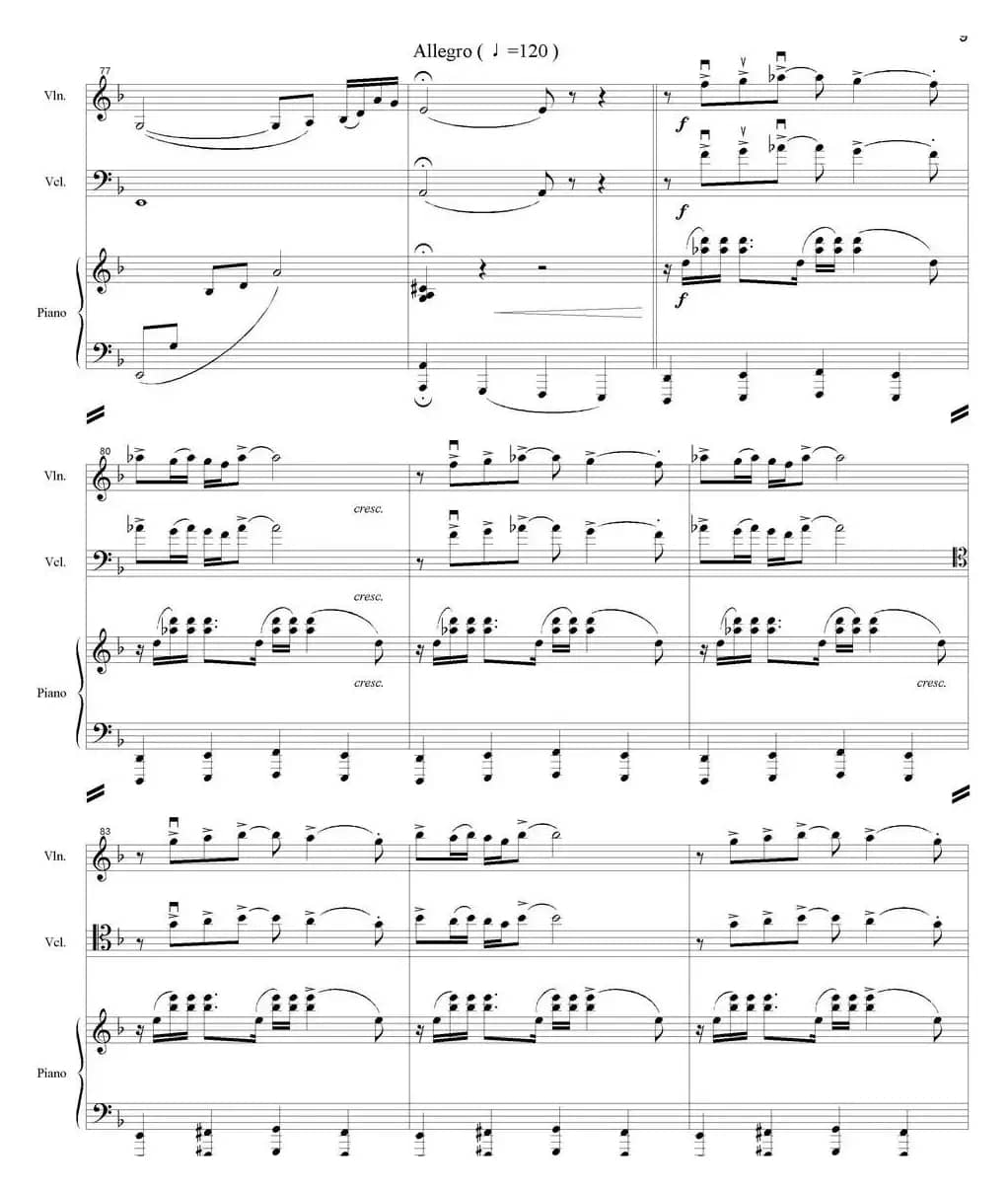 Ocehb（Autumn 秋天、小提琴+大提琴+钢琴伴奏）