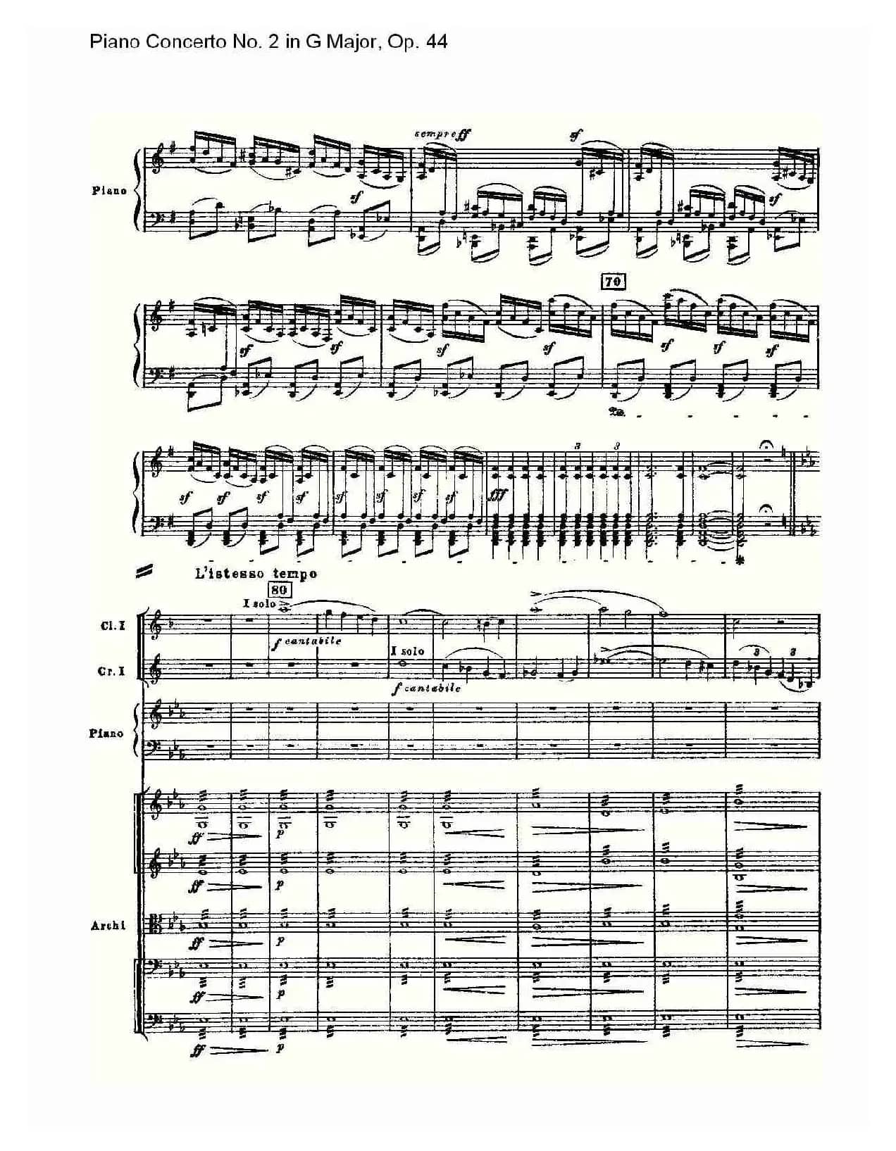 G大调第二钢琴协奏曲, Op.44第一乐章（一）
