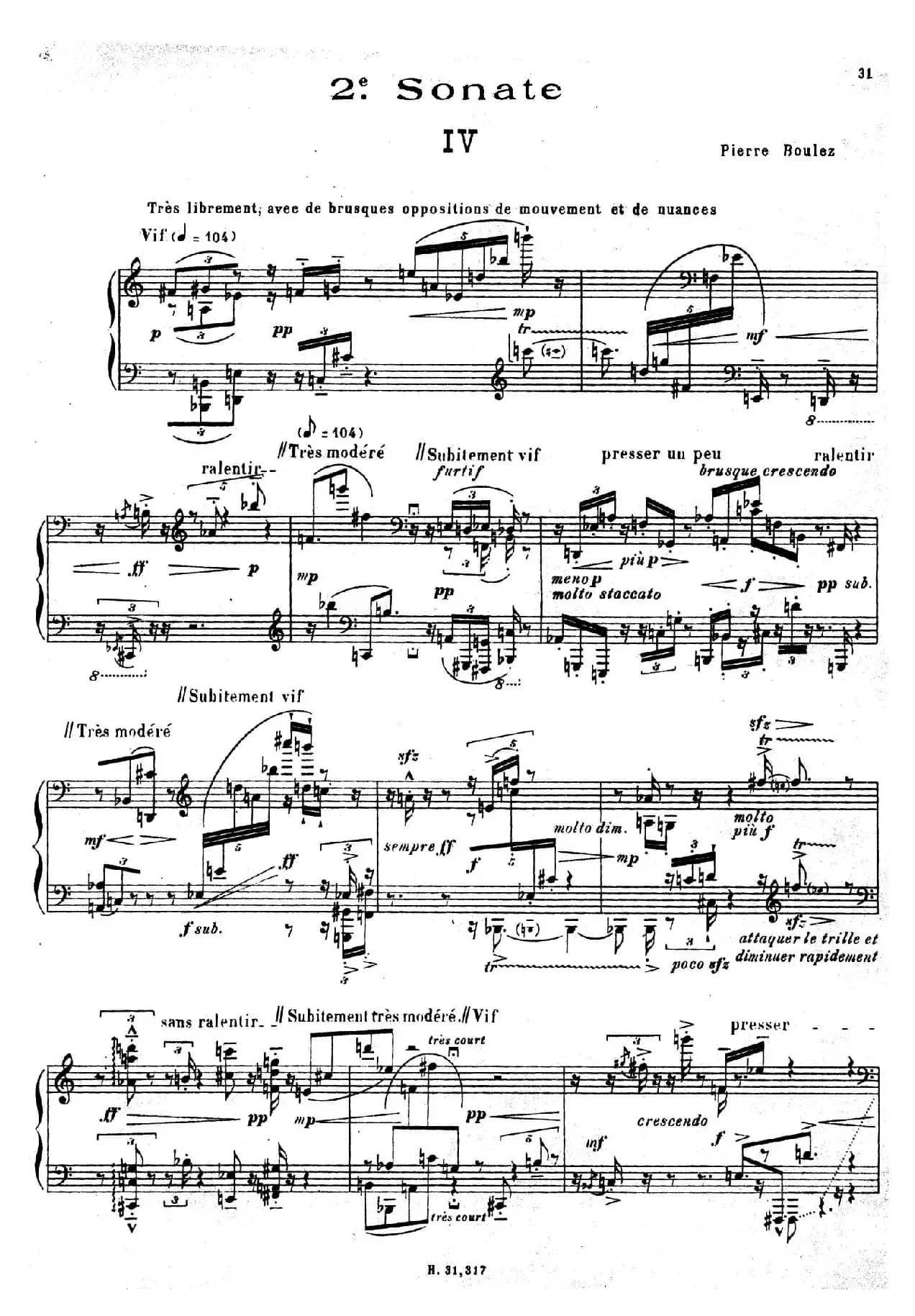 布莱兹第二钢琴奏鸣曲（Ⅳ）