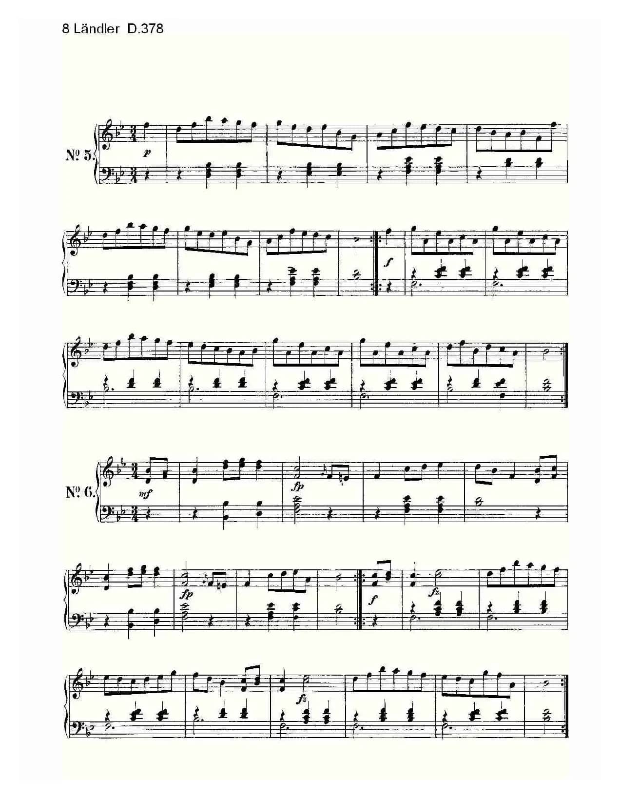 8 Ländler D.378