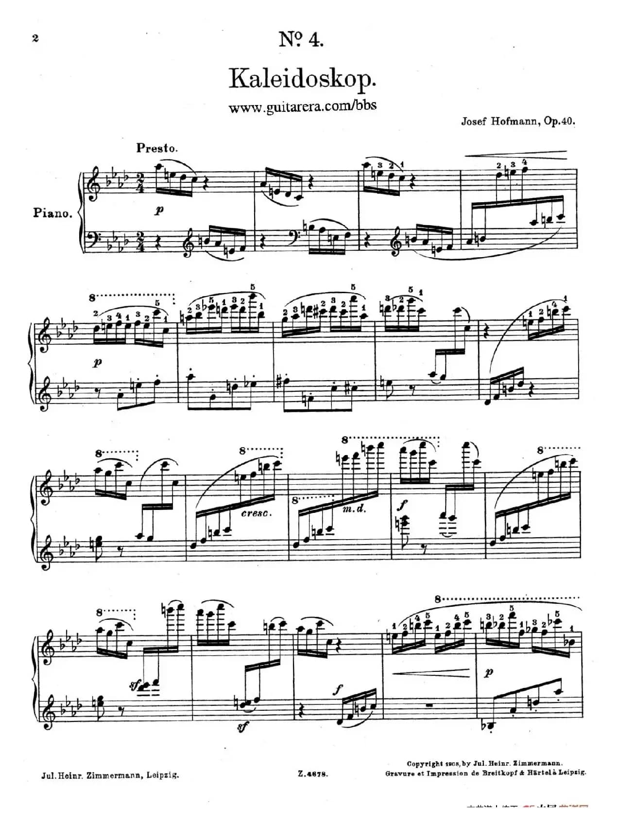 Charakterskizzen Op.40(个性素描 4. 万花筒 Kaleidoskop)