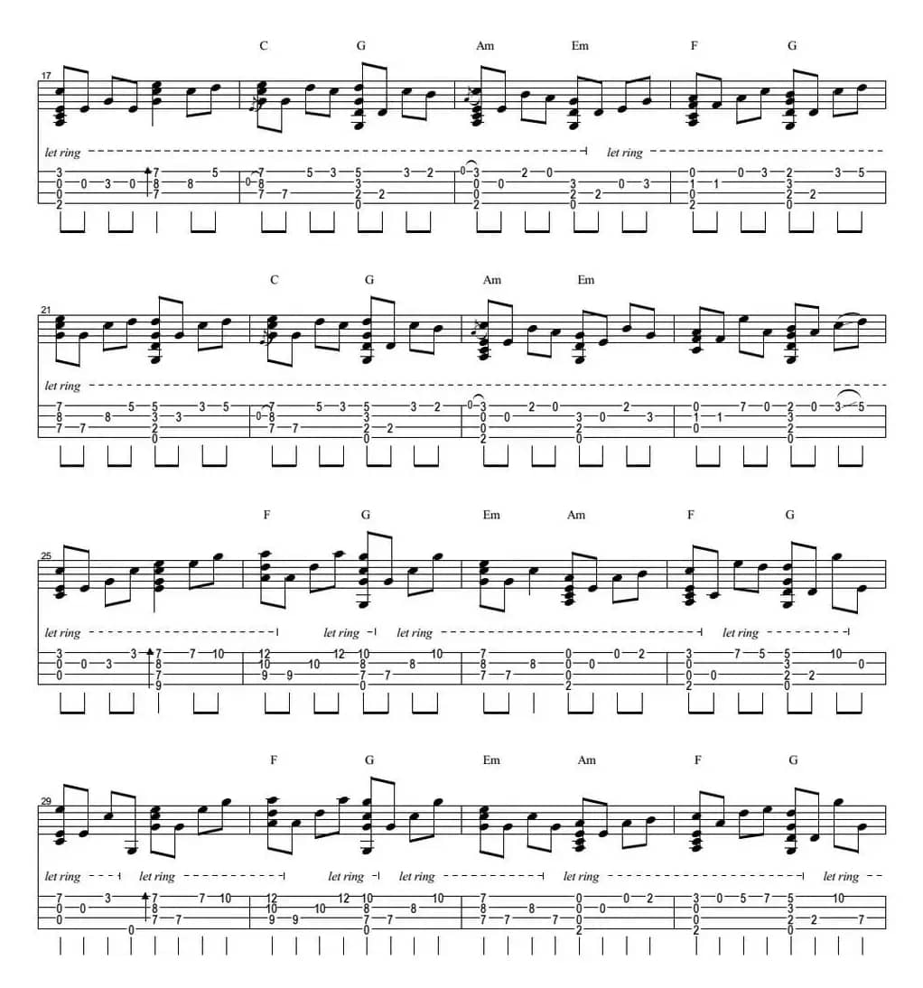 星月神话（尤克里里指弹谱）