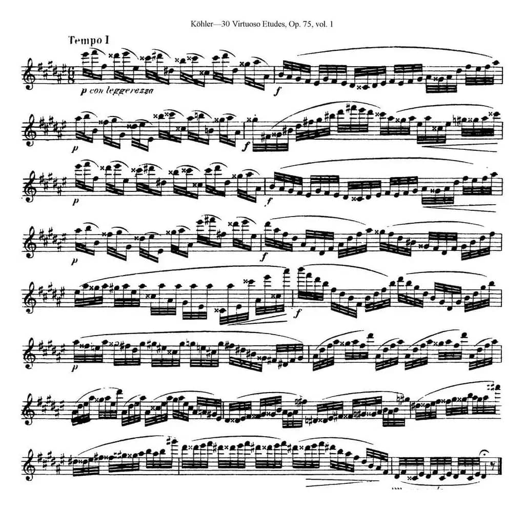 柯勒30首高级长笛练习曲作品75号（NO.5）