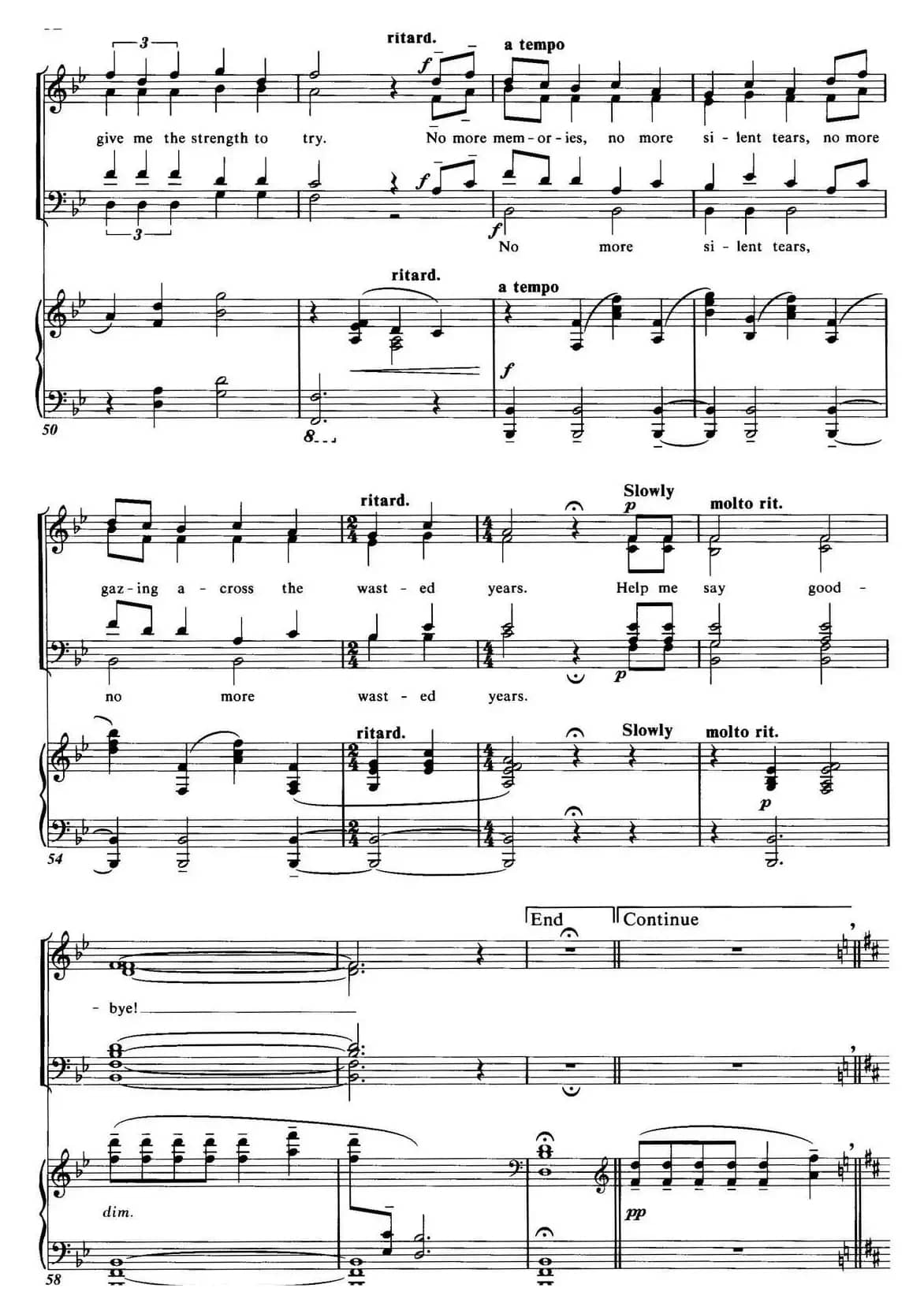 Choral Suite from The Phantom of the Opera(2 WISHING YOU WERE SOMEHOW HERE AGAIN、四重奏)