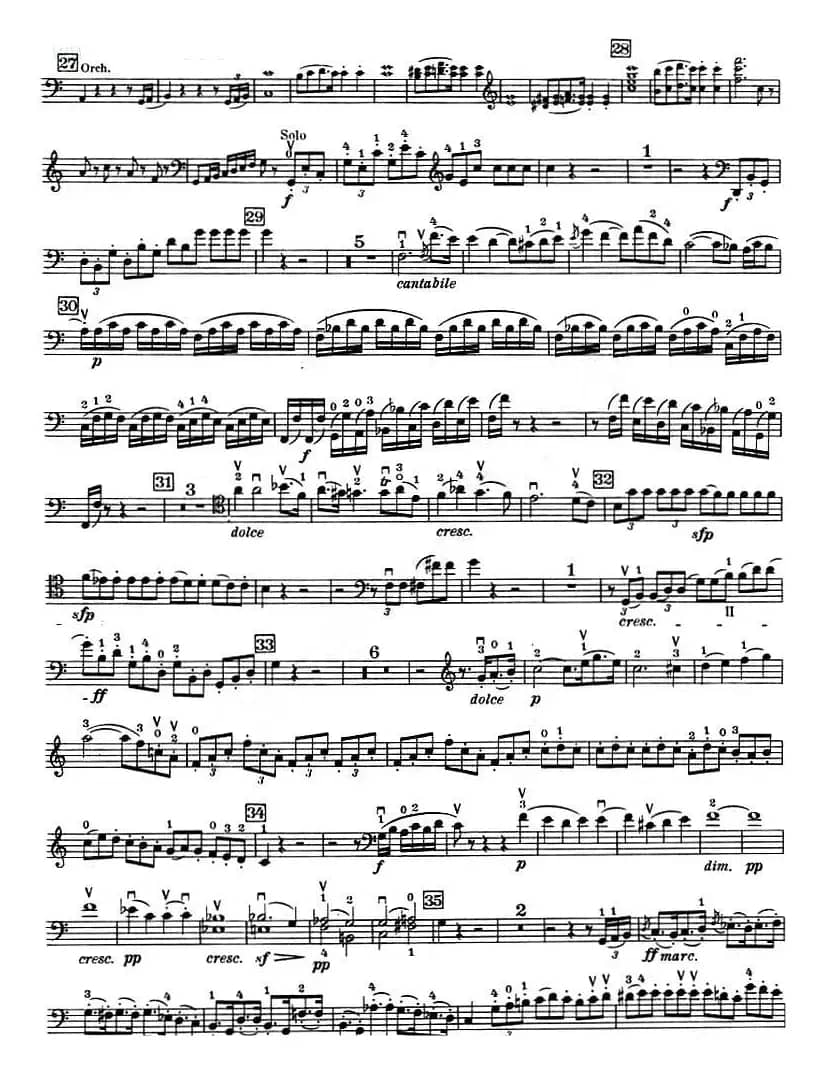 C大调小提琴协奏曲 Op.56（大提琴分谱）