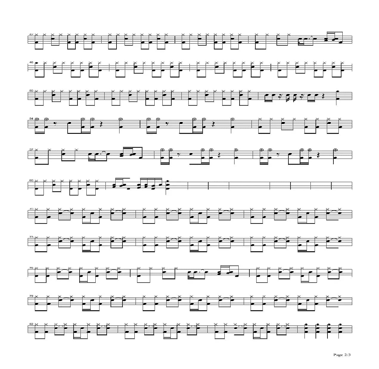 星空（架子鼓谱）