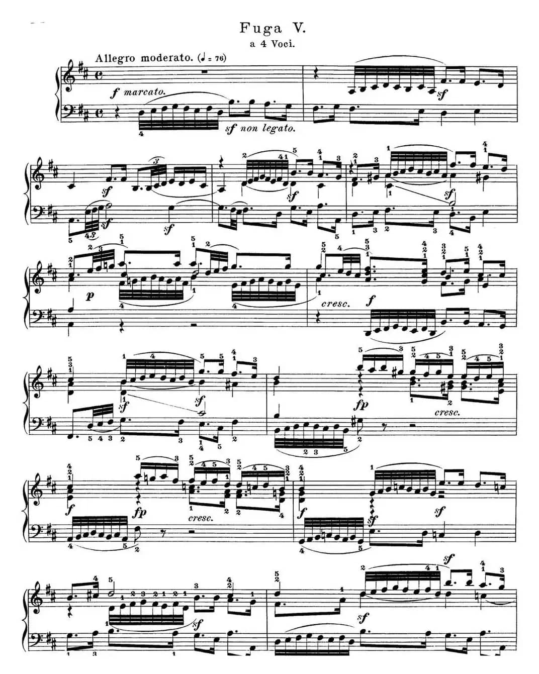 巴赫《平均律钢琴曲集·第一卷》之赋格曲（NO.5）