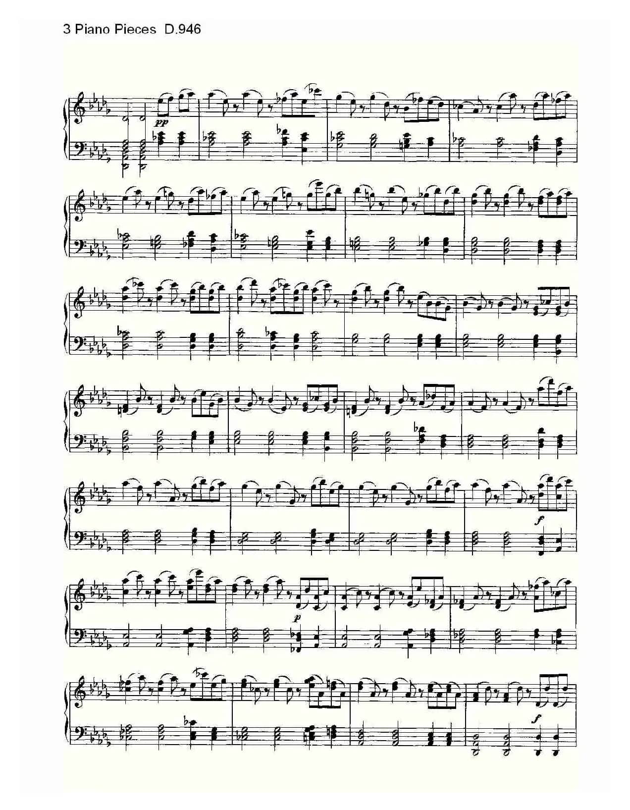 3 Piano Pieces D.946（钢琴三联奏D.946）