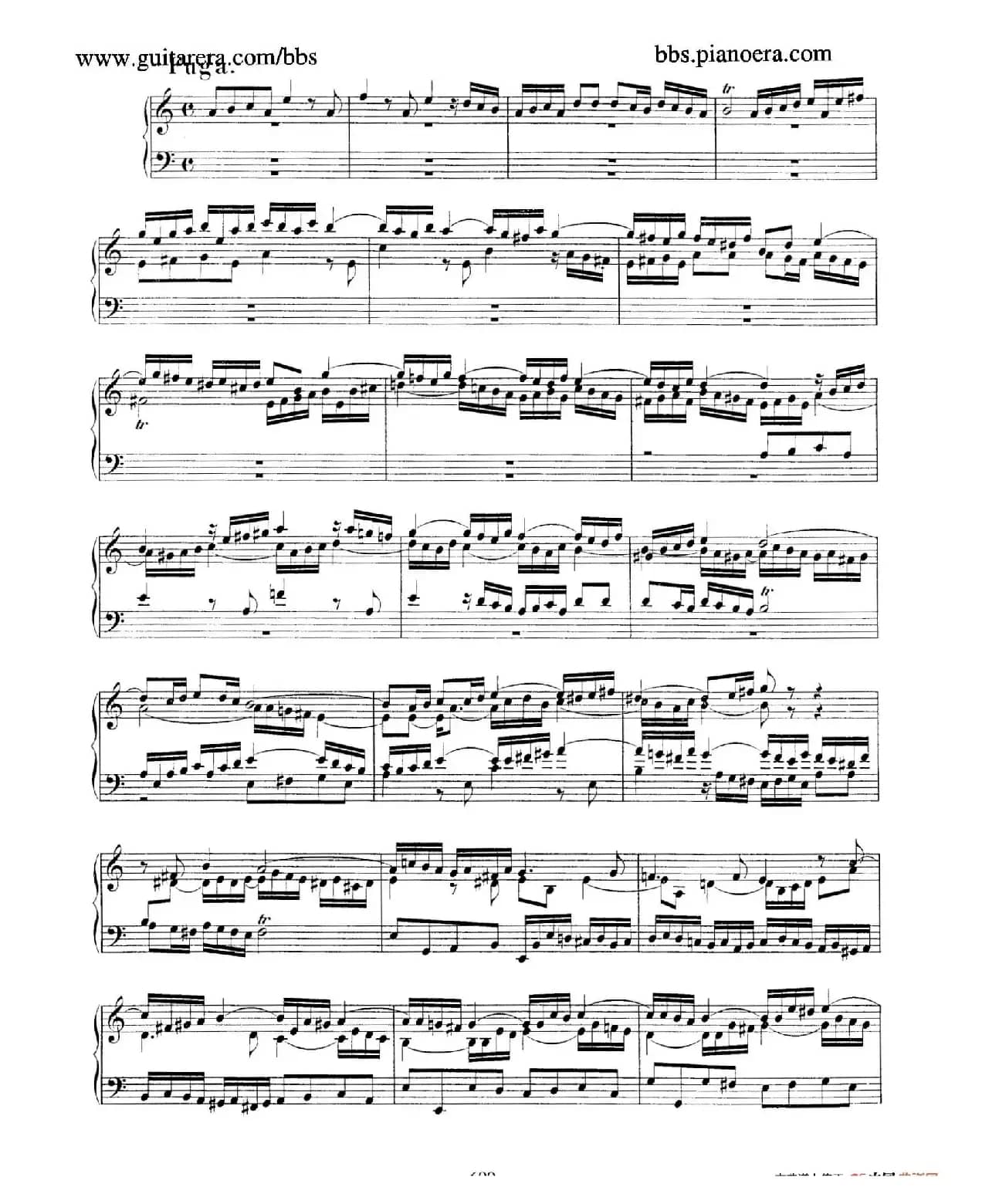 Fantasia and Fugue in a Minor BWV 904(a小调幻想曲与赋格)