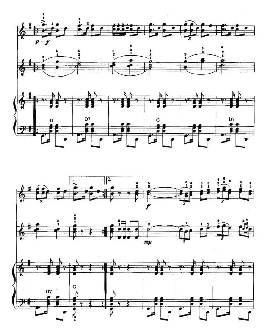 儿童手风琴曲：鸽子（二重奏）