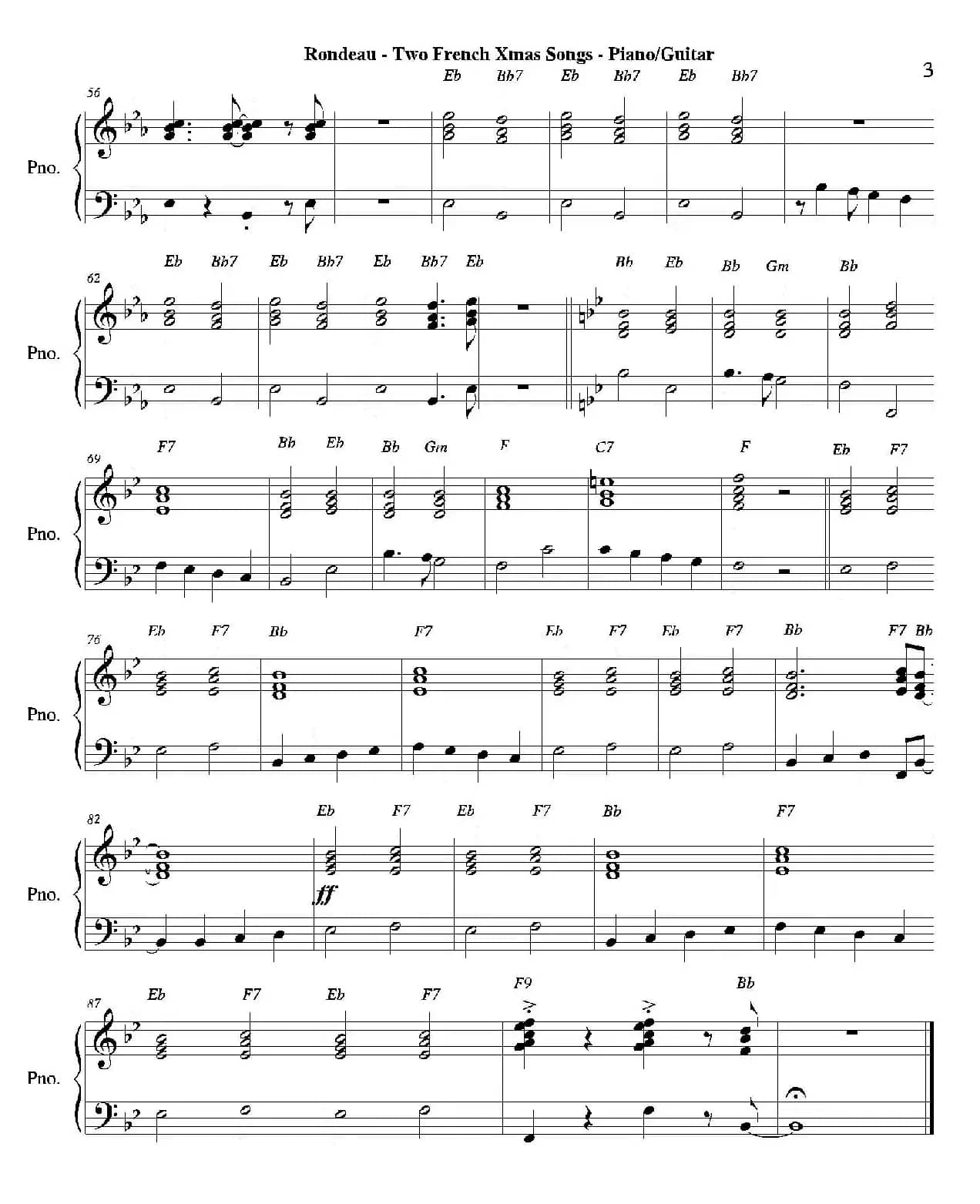 Two French Xmas Songs（钢琴、吉他分谱）