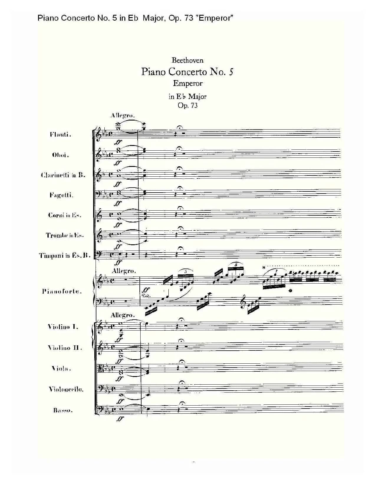 Eb大调钢琴第五协奏曲 Op.73“皇帝” 第一乐章（一）