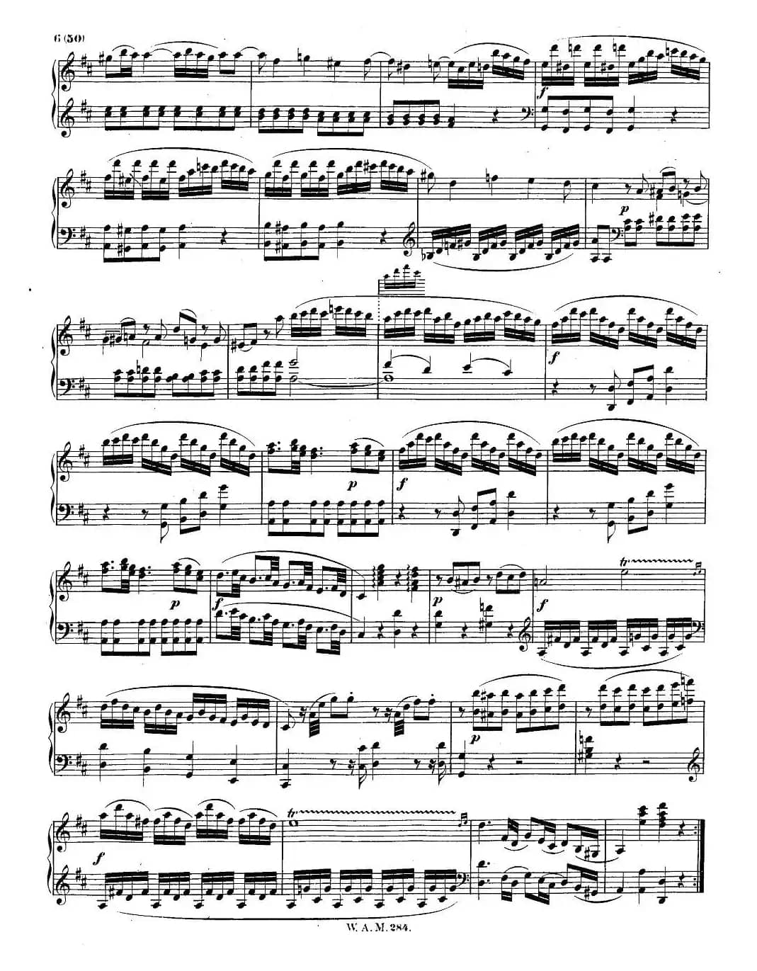 D大调第六钢琴奏鸣曲 KV.284