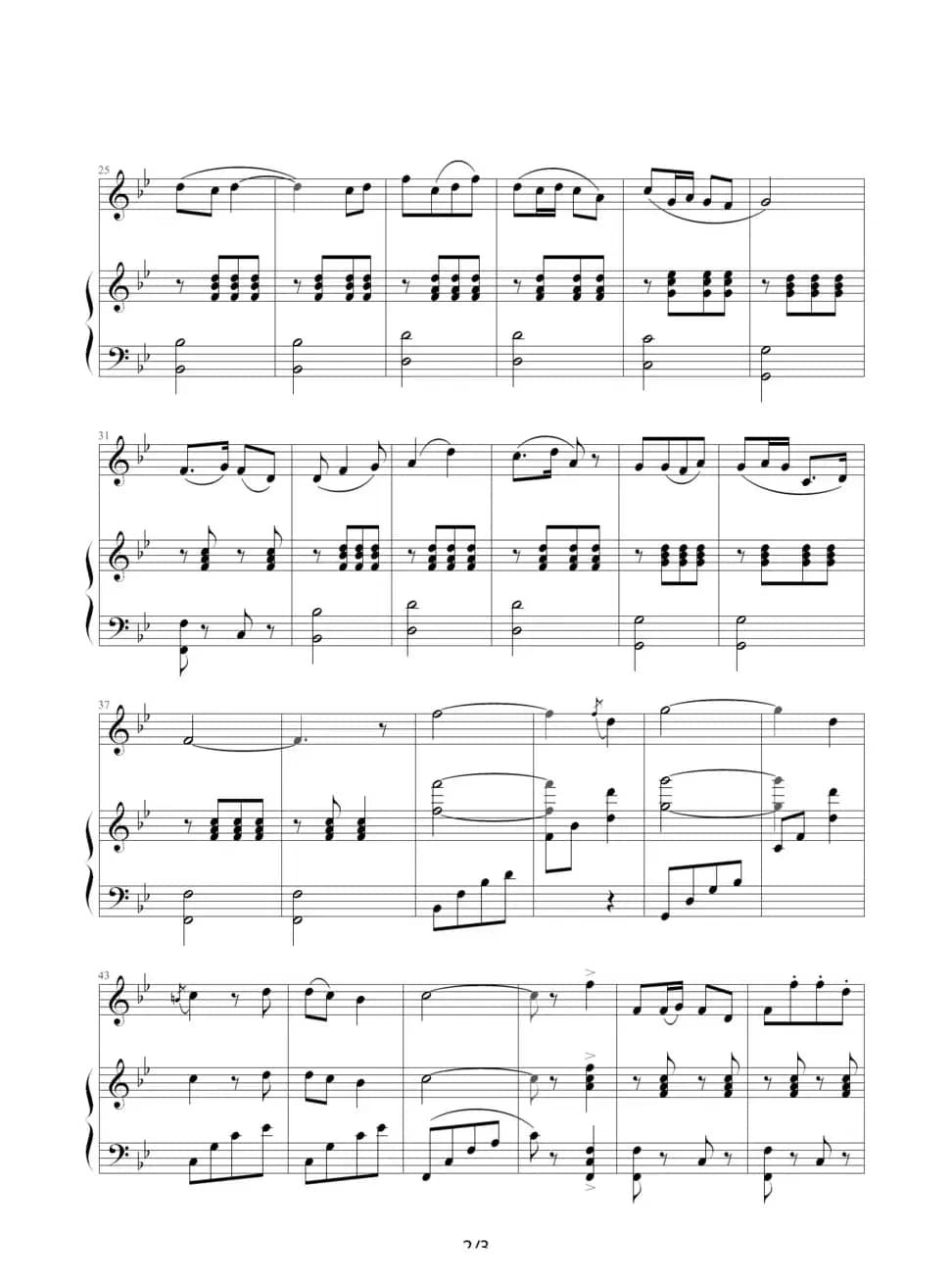 在希望的田野上（伴奏谱）