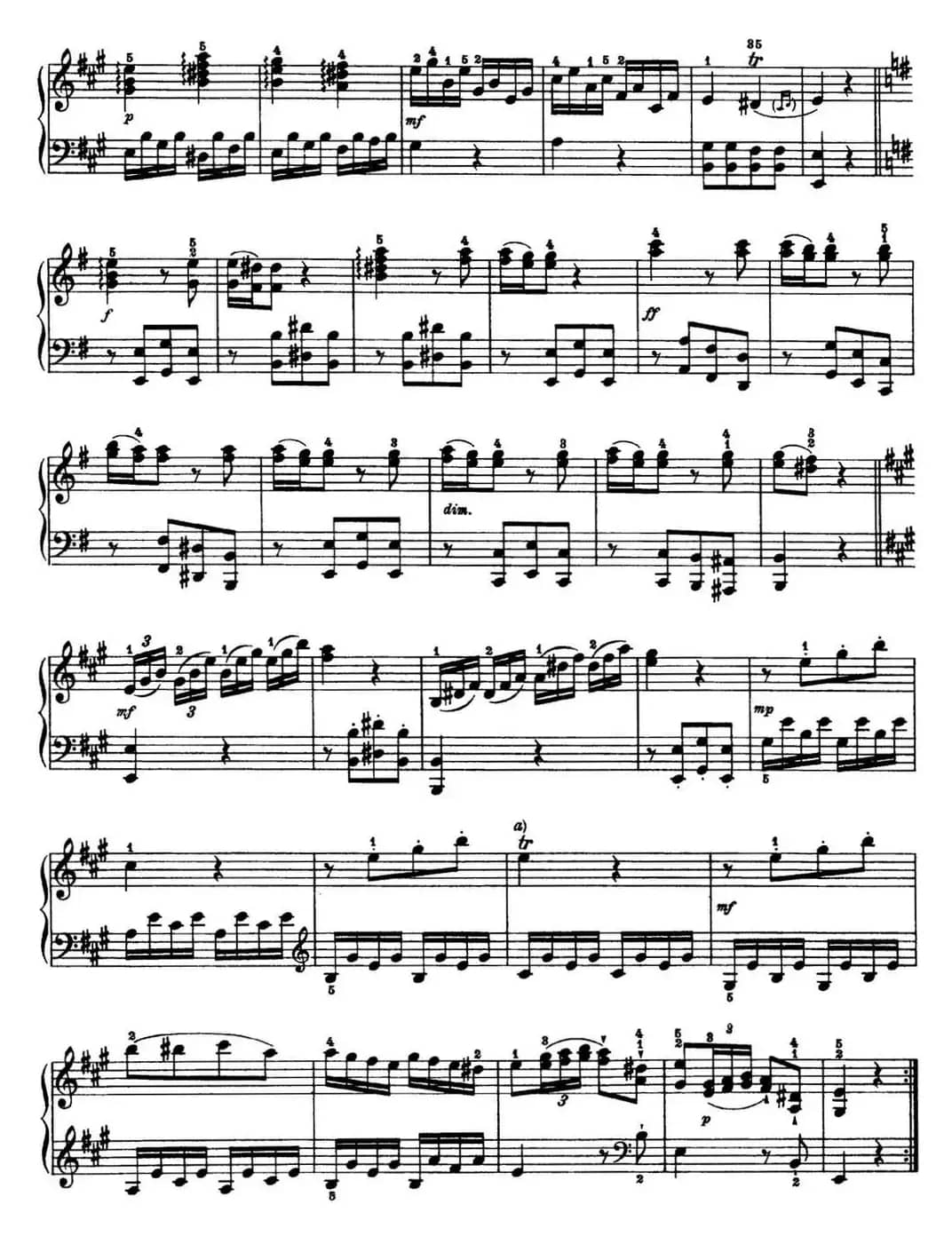 海顿 钢琴奏鸣曲 Hob XVI 5 Divertimento A major