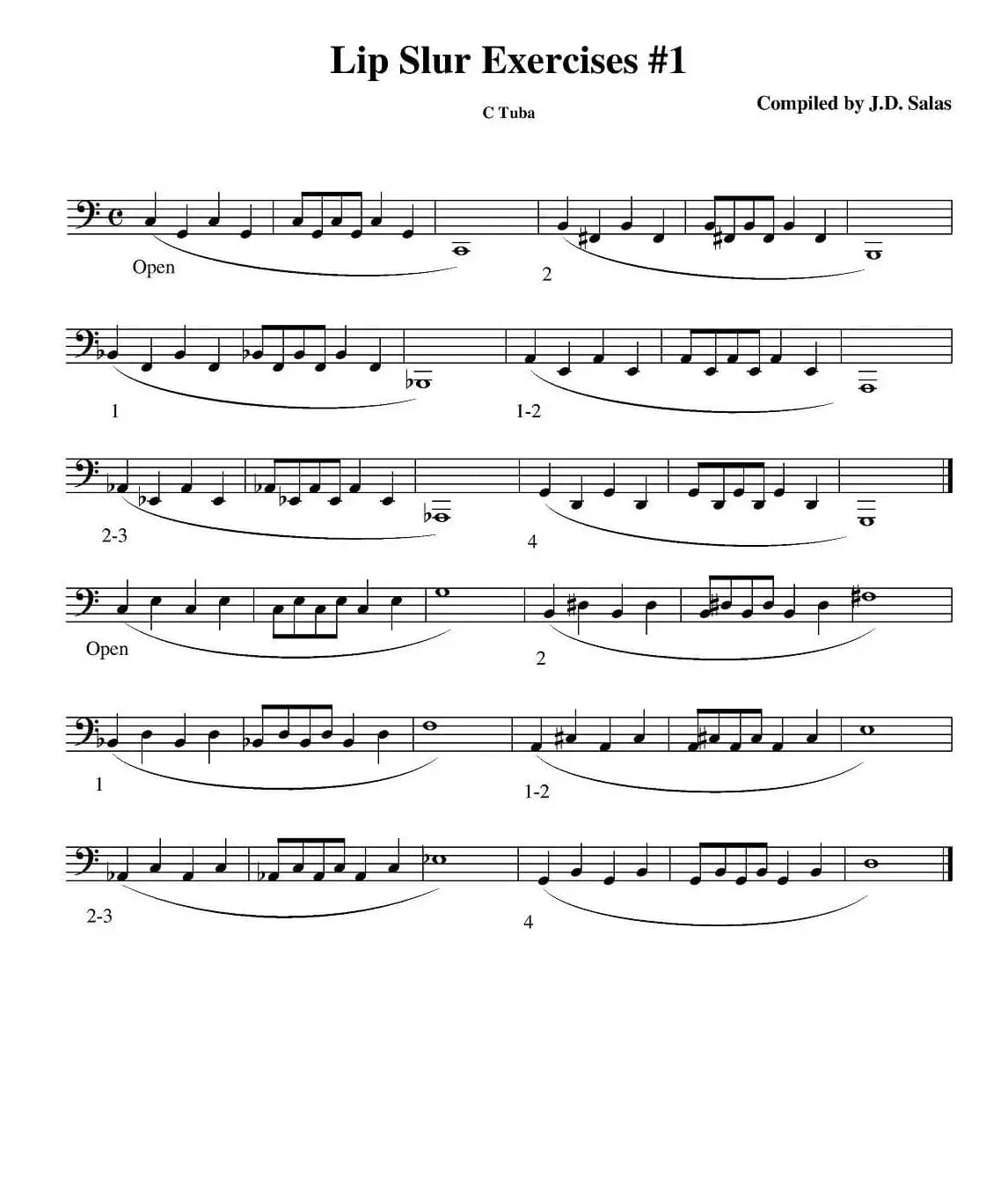 Lip Slur Exercise  - C Tuba（大号练习教材选曲）