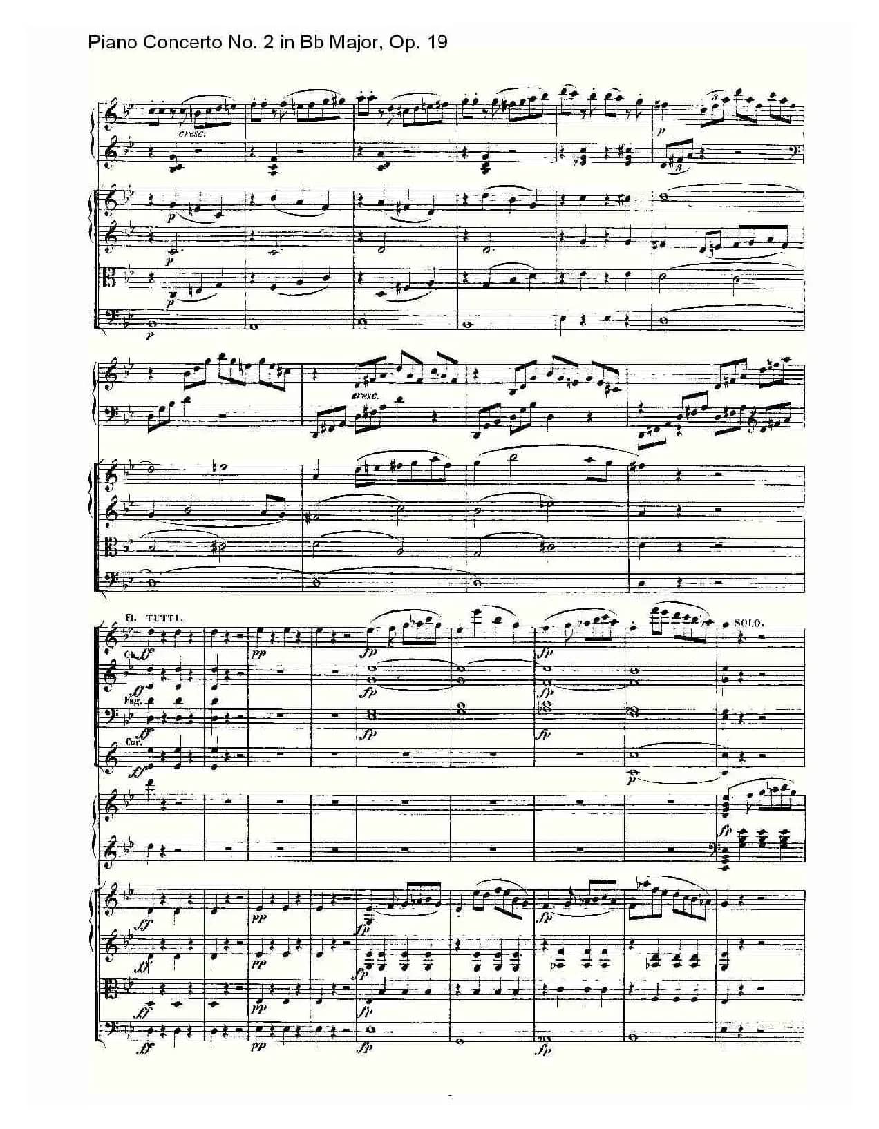 Bb大调钢琴第二协奏曲 Op. 19 第一乐章