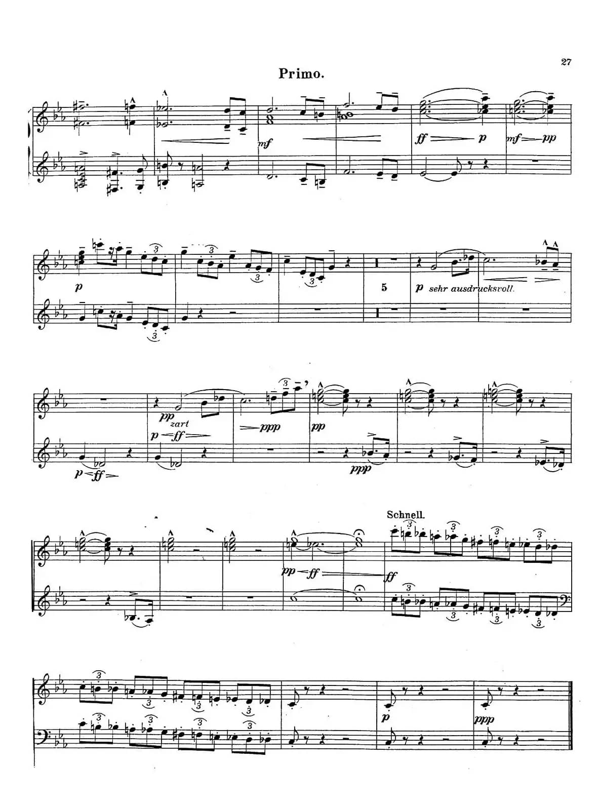 c小调第二交响曲“复活”（Ⅰ）（改编四手联弹版 ）