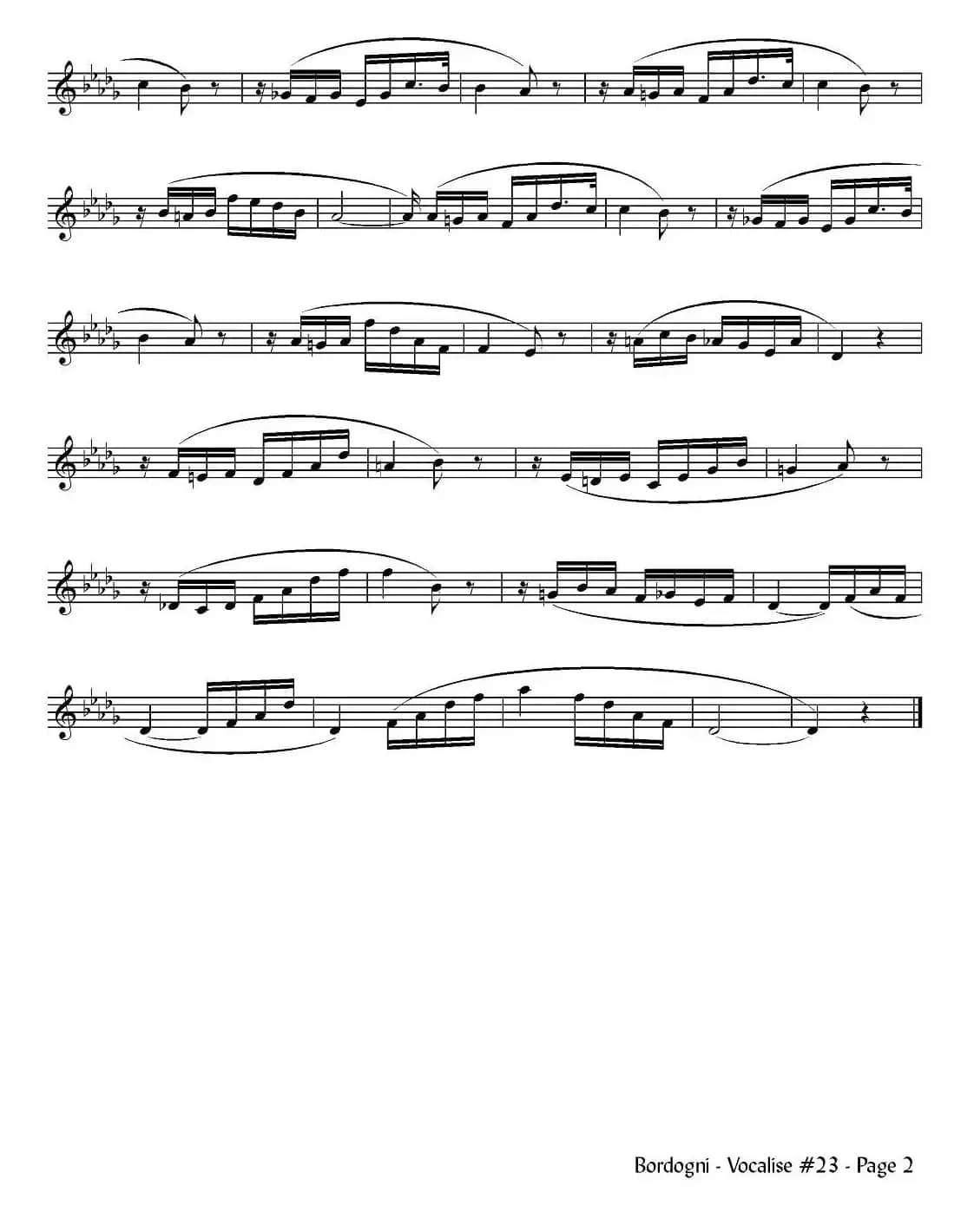 Bordogni - Vocalise #23（小号）