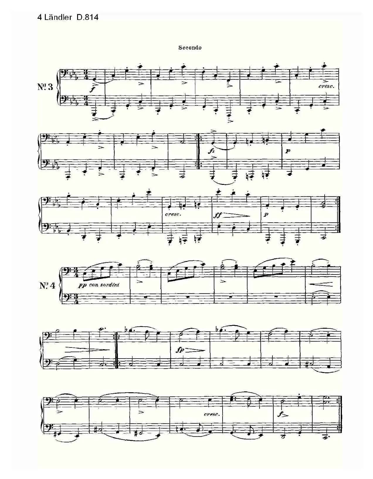 4 Ländler D.814（4 兰德勒舞曲 D.814）