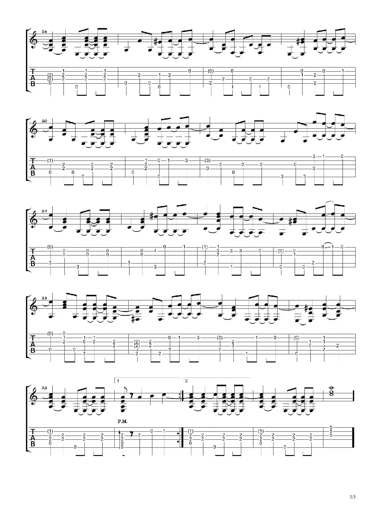 Autumn Leaves（秋叶）（指弹吉他谱、卢家宏编配版）