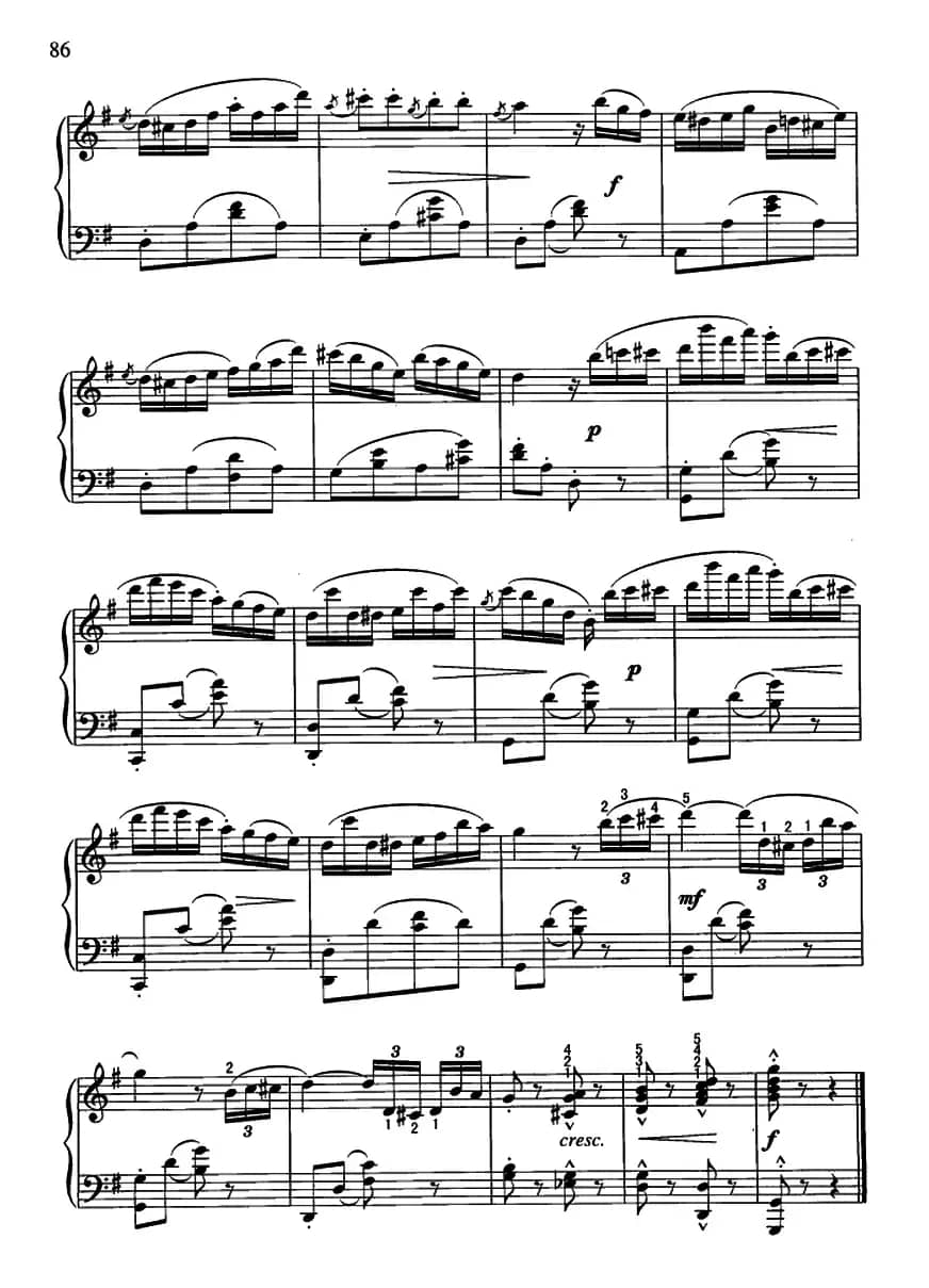 喷泉（带指法）