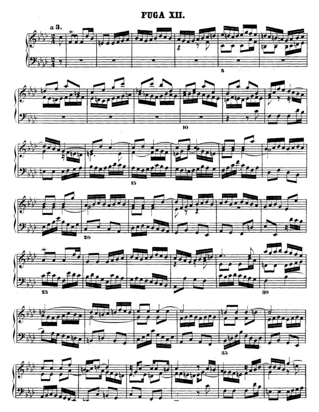 巴赫《平均律钢琴曲集·第二卷》之赋格曲（NO.12）