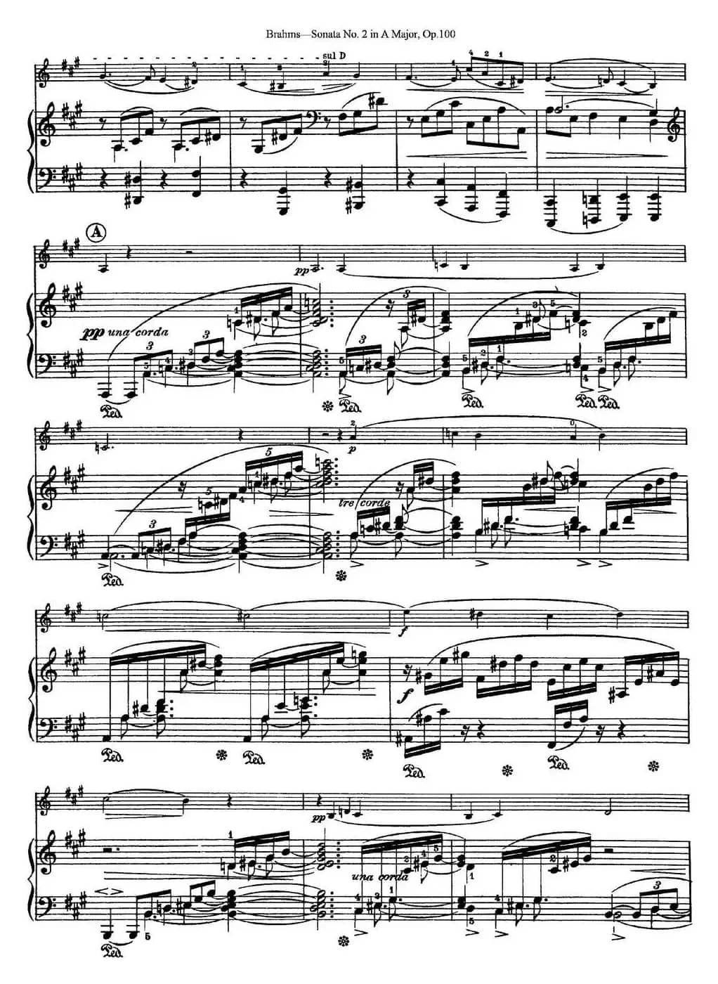 Violin Sonata No.2 in A Major Op.100（小提琴+钢琴伴奏）