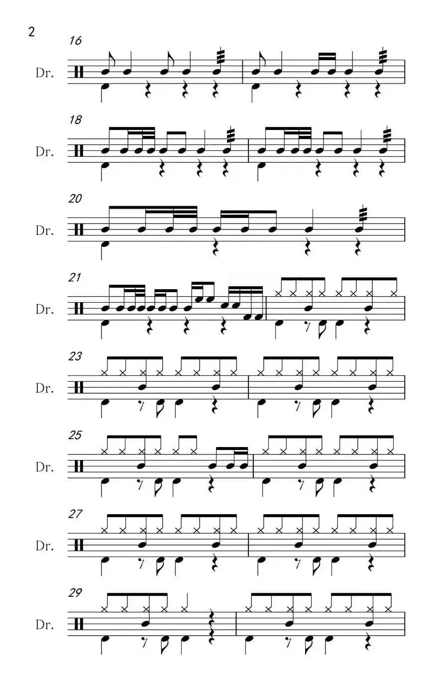 东方之珠（架子鼓谱）