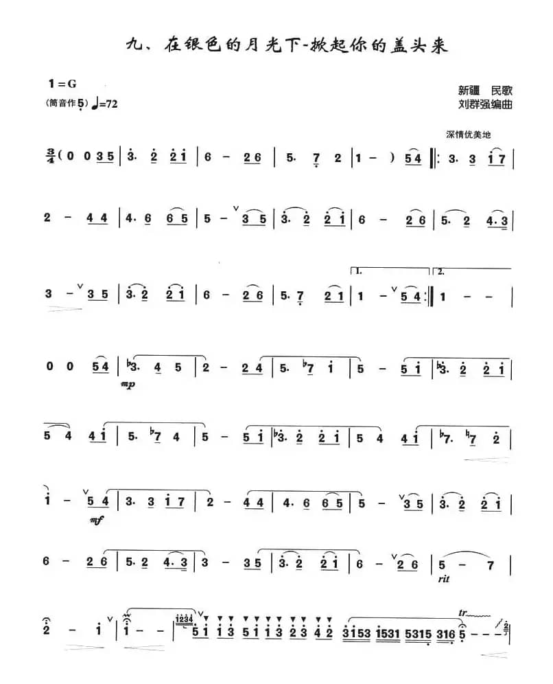 在银色的月光下—掀起你的盖头来（箫独奏曲）