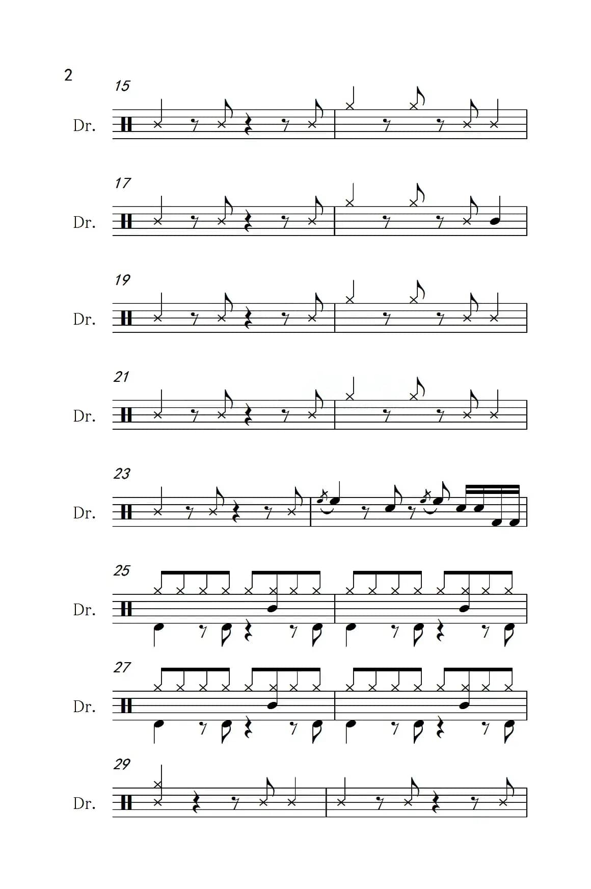 故乡情（架子鼓谱）