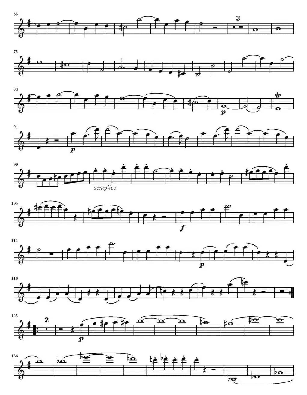 String Quartet KV.387（弦乐四重奏第一小提琴分谱）