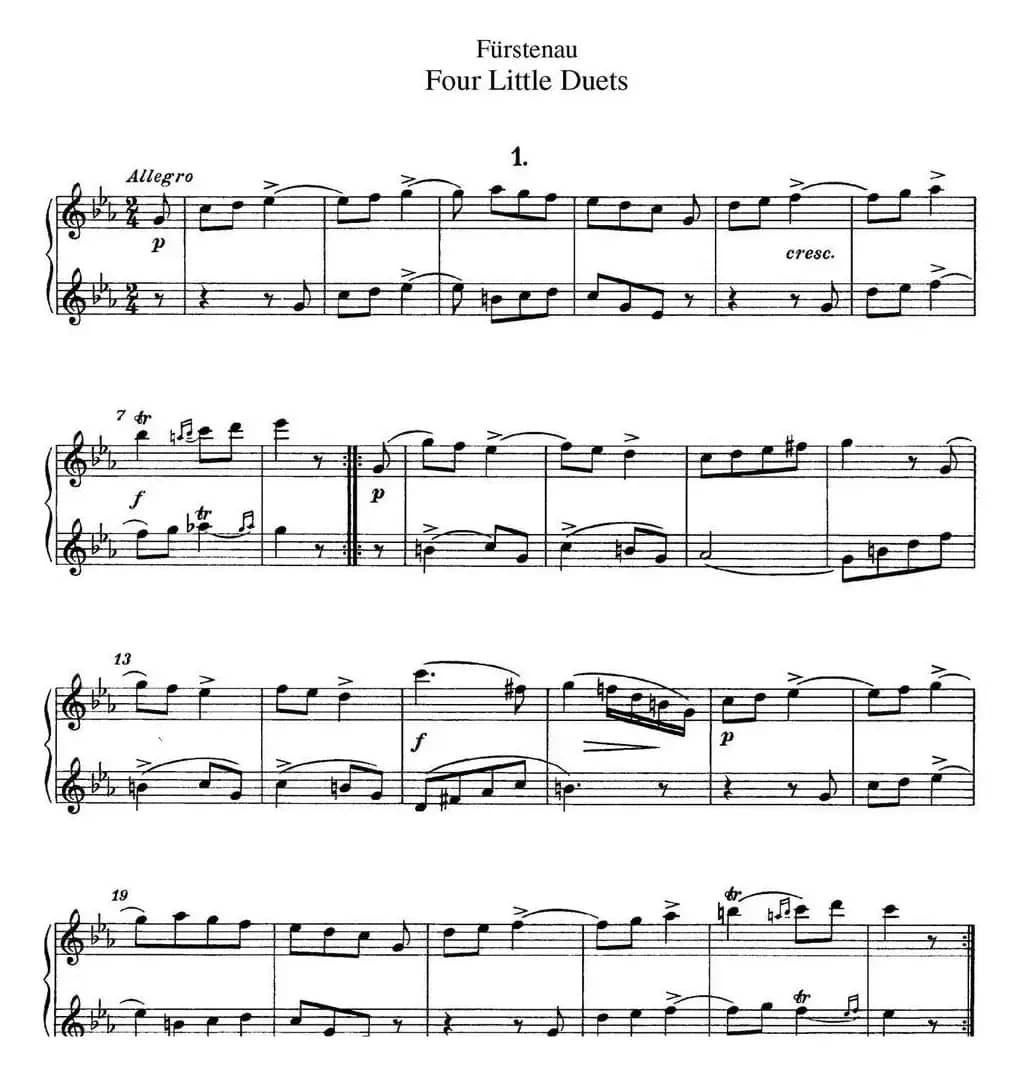 福斯特劳长笛重奏4小段