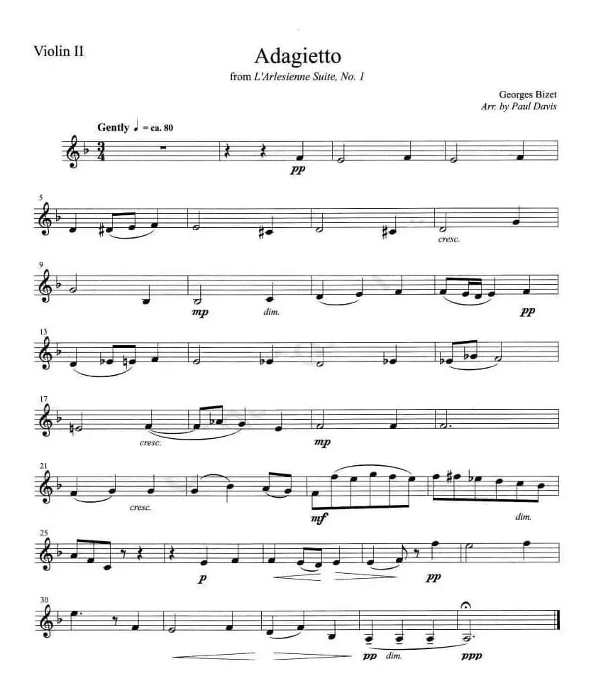 Adagietto（第2小提、中提、大提琴谱）