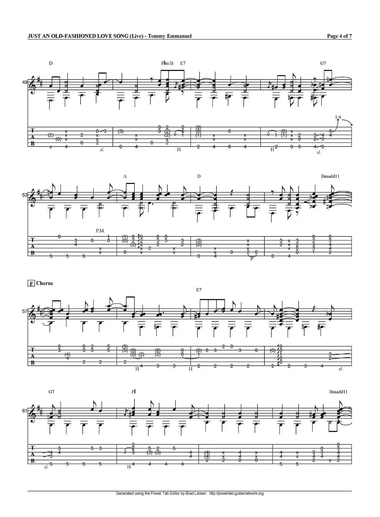 tommy emmanuel：just an old fashioned love song（指弹吉他）