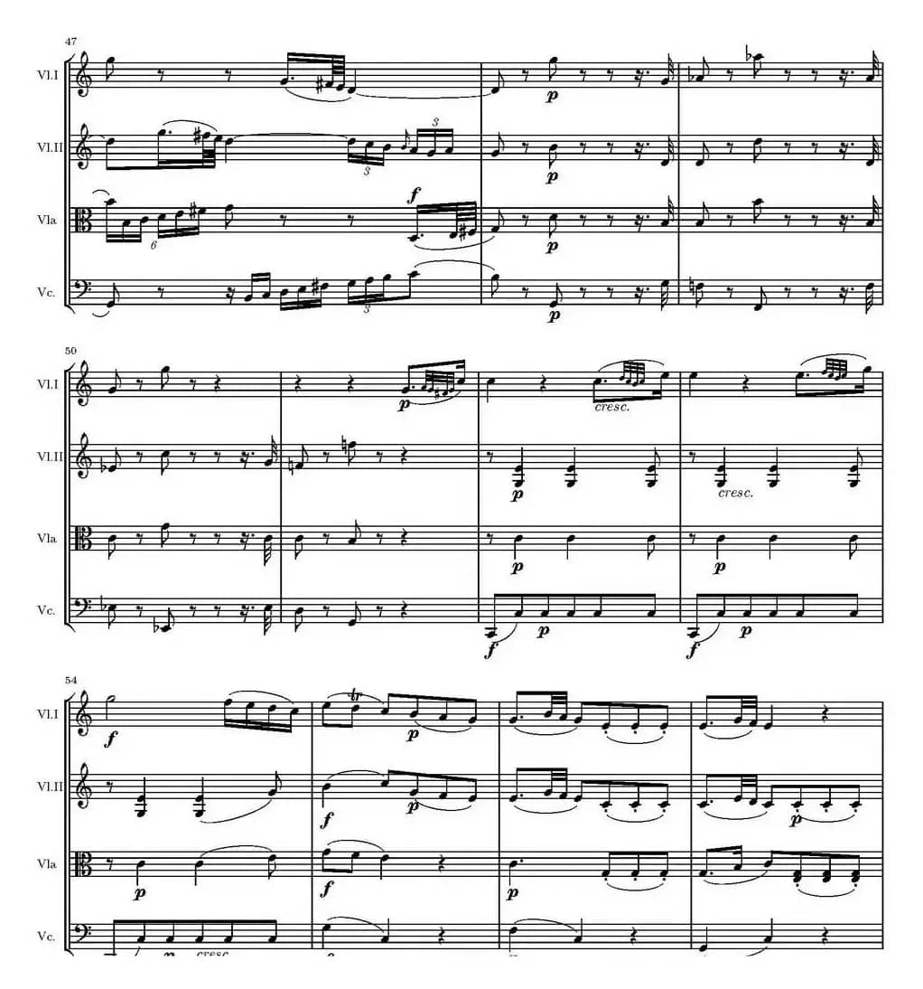 String Quartet KV.387（G大调弦乐四重奏）