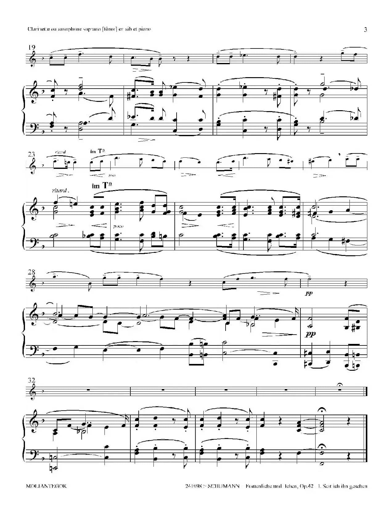 妇女的爱情与生活 Op42·Ⅰ（高音萨克斯+钢琴伴奏）