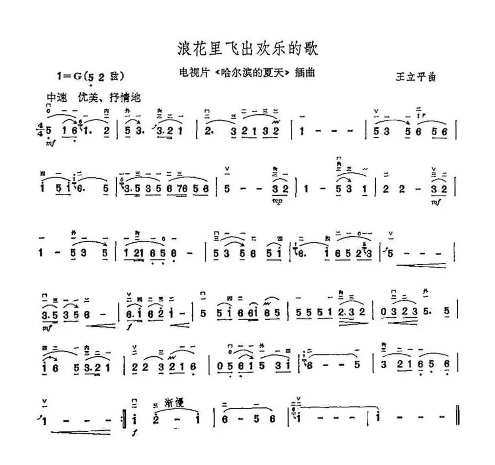 浪花里飞出欢乐的歌（电视片《哈尔滨的夏天》主题曲）