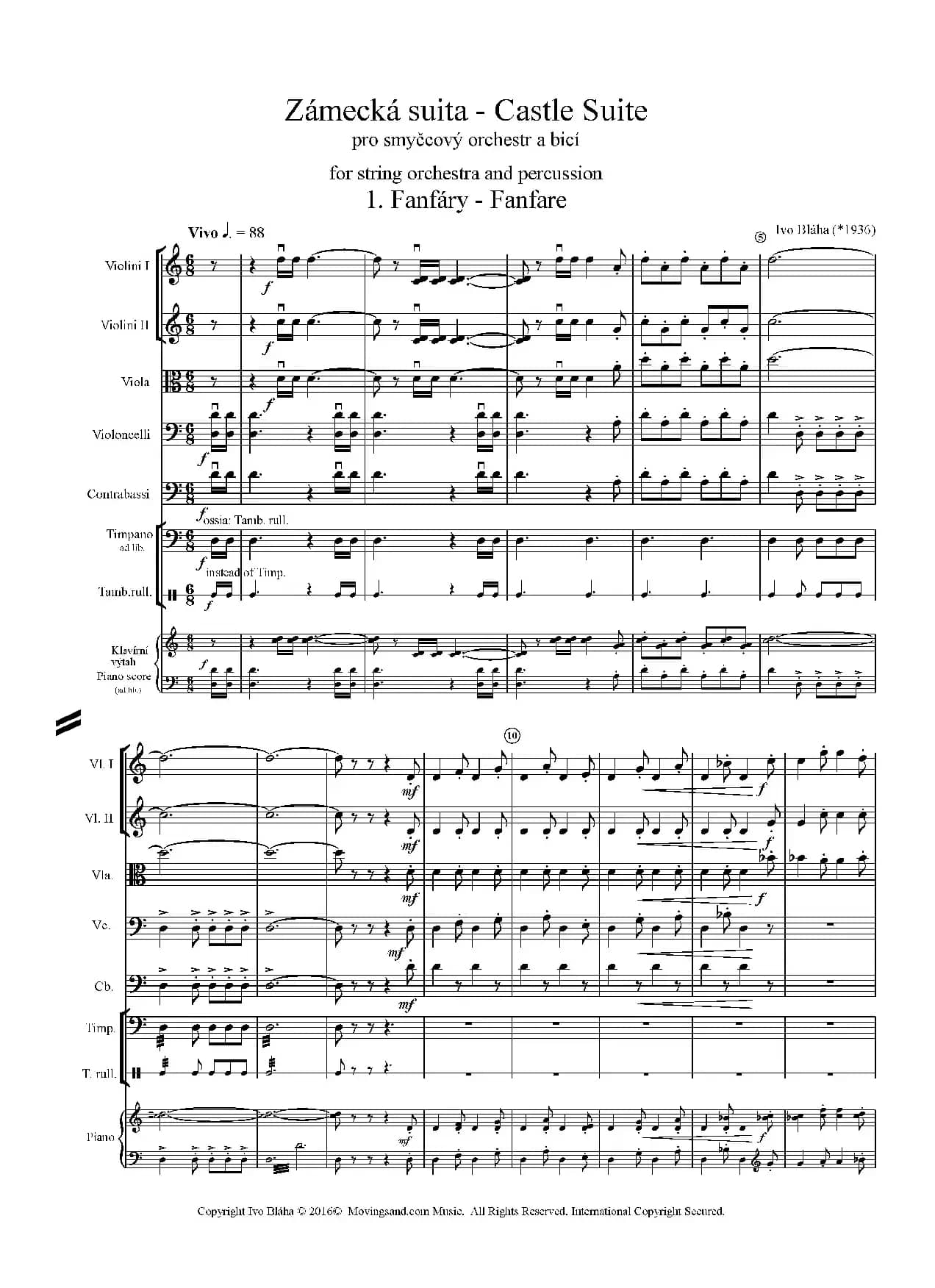 Ivo Blaha Zamecka suita - Full Score（城堡套曲）