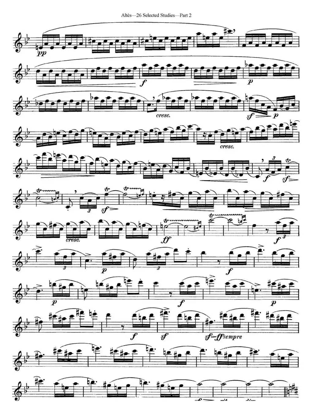 阿尔泰斯26首精选长笛练习曲（NO.23）