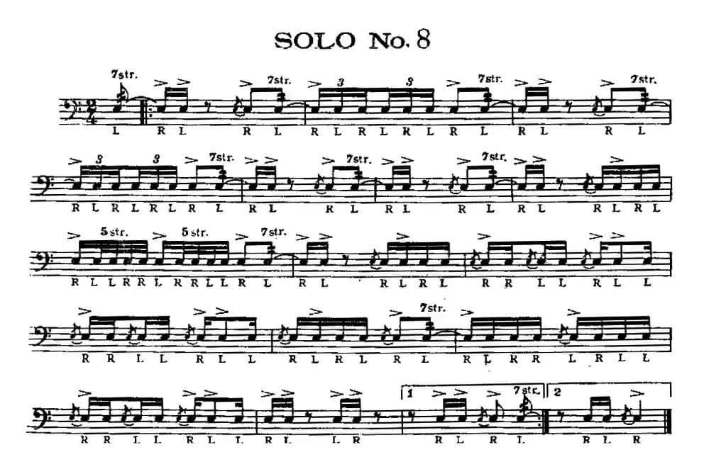 美国军鼓 SOLO No.6-10（爵士鼓谱）