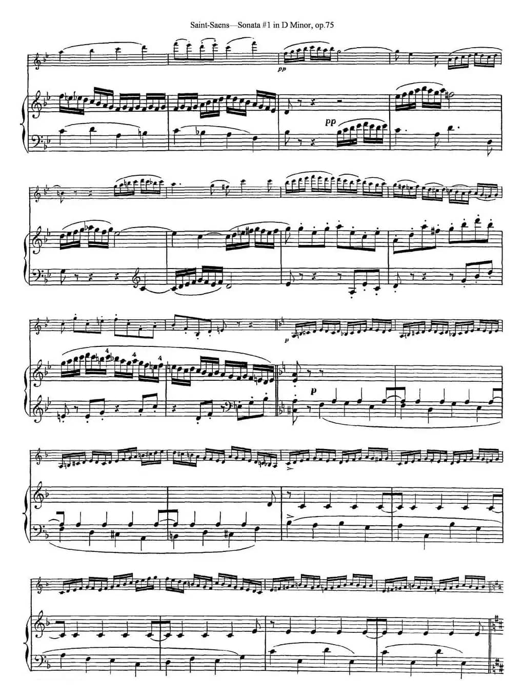 Violin Sonata No.1 in D Minor Op.75（小提琴+钢琴伴奏）