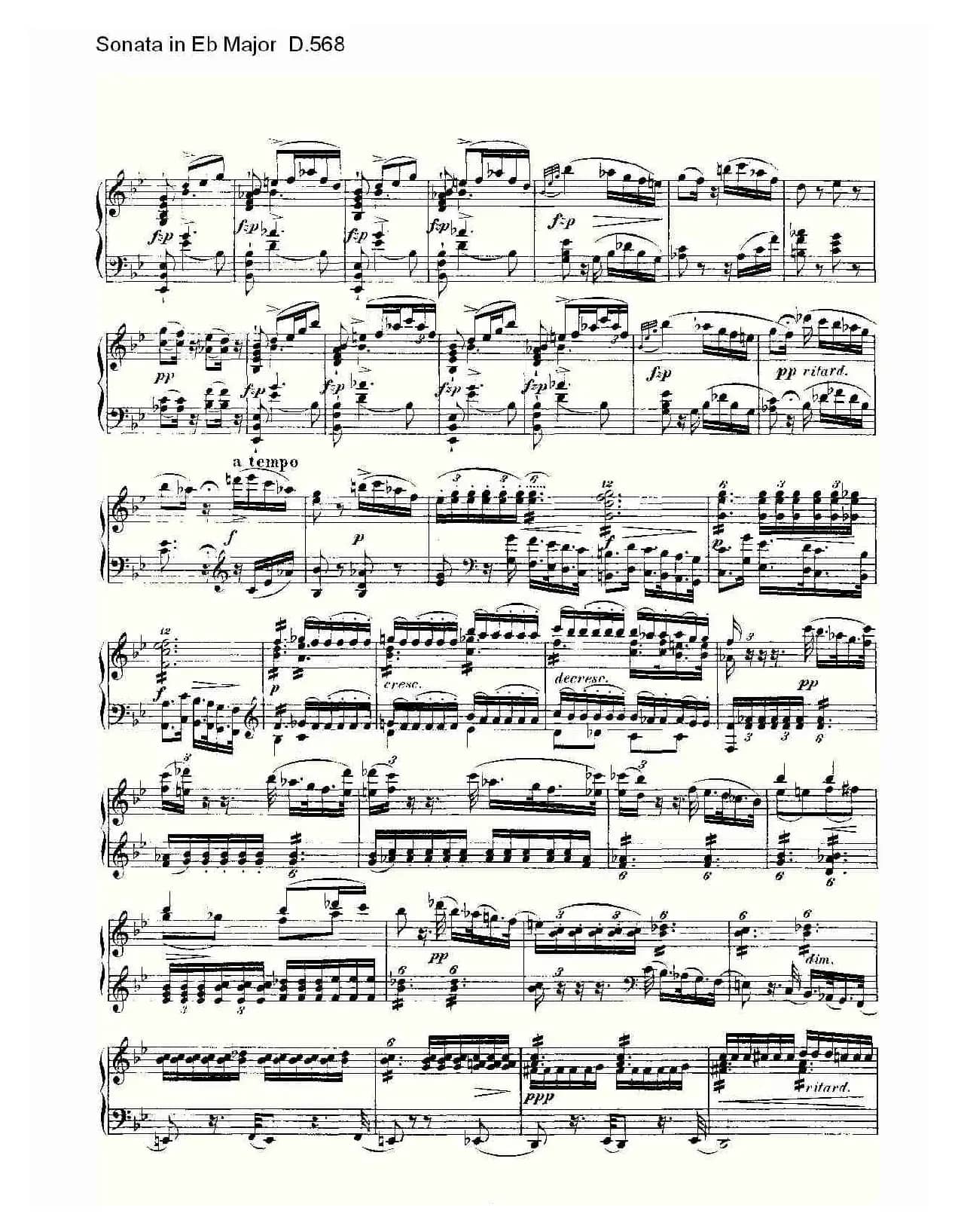 Sonata in Eb Major D.568（Eb大调奏鸣曲 D.568）
