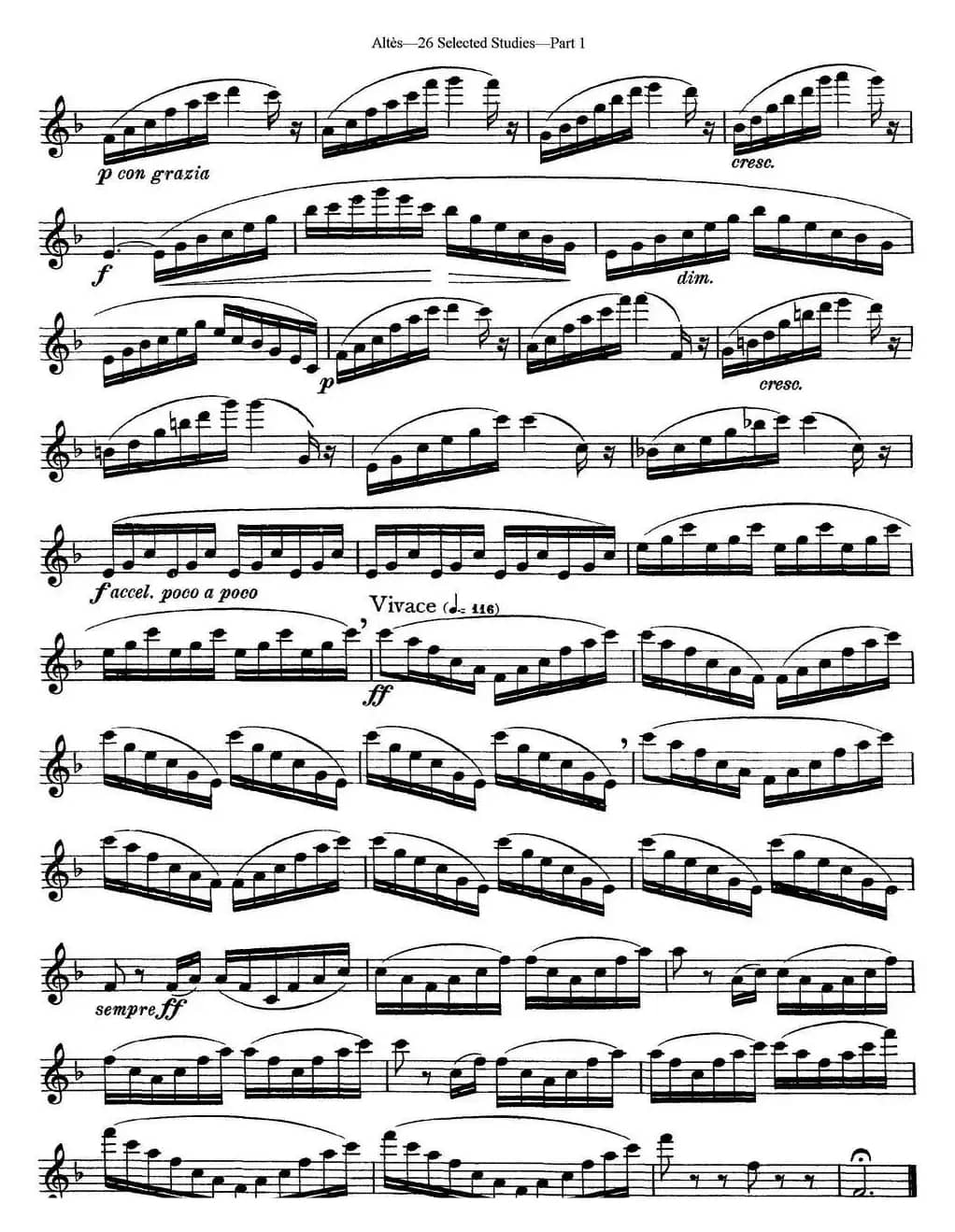 阿尔泰斯26首精选长笛练习曲（NO.5）