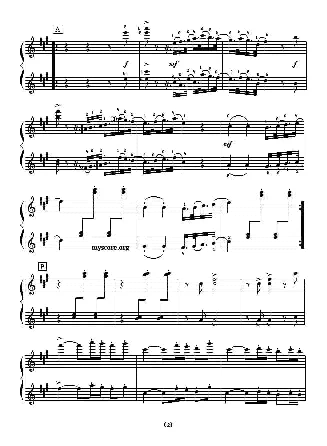 西班牙舞曲（四手联弹之一）