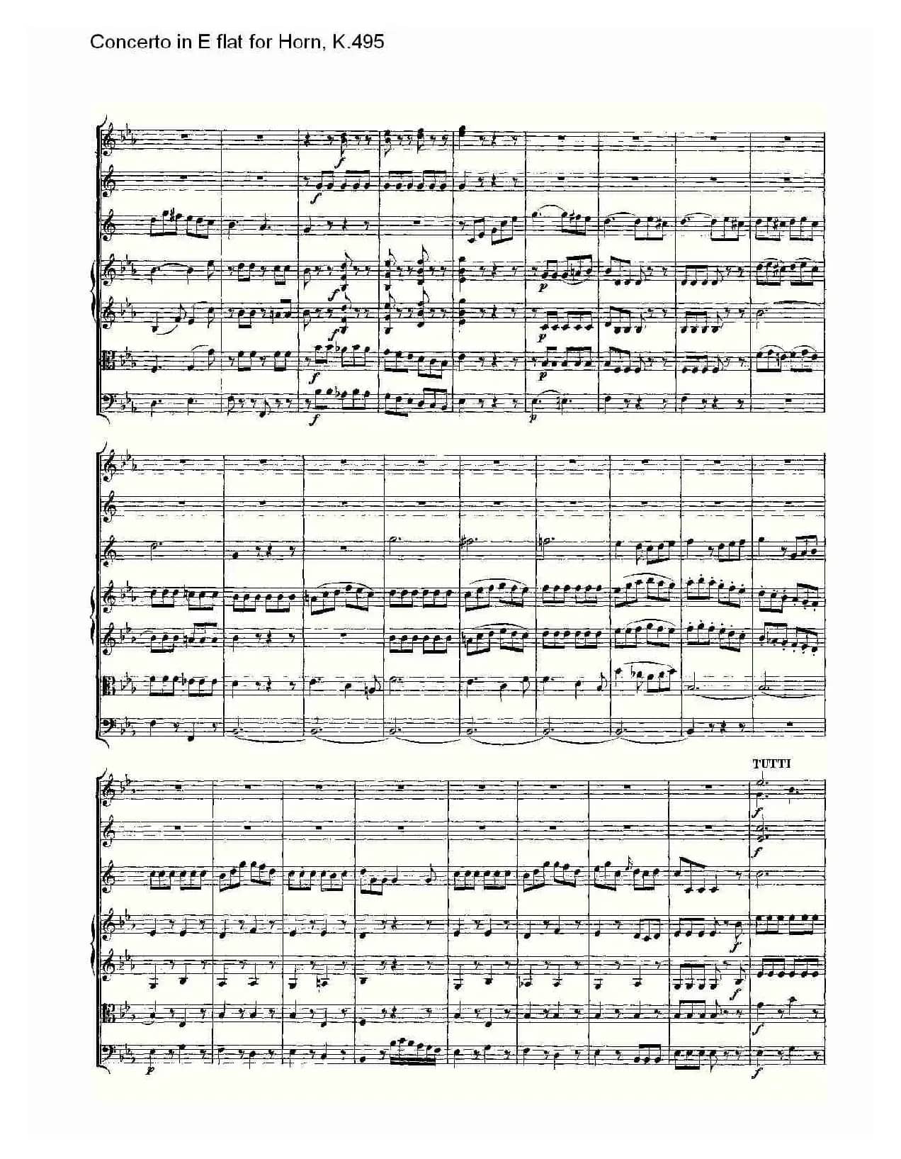 Concerto in E flat for Horn, K.495(Eb调法国号协奏曲, K.4)