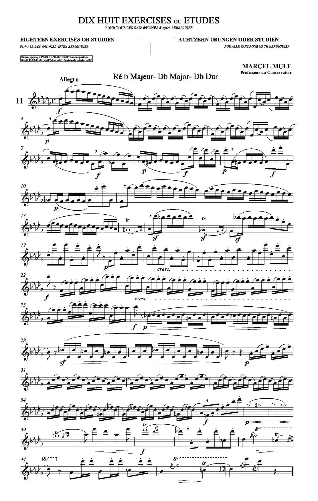 18 Exercicios ou Estudos de Marcel Mule - Enelruy Lira（马瑟·穆勒18首练习曲—11）