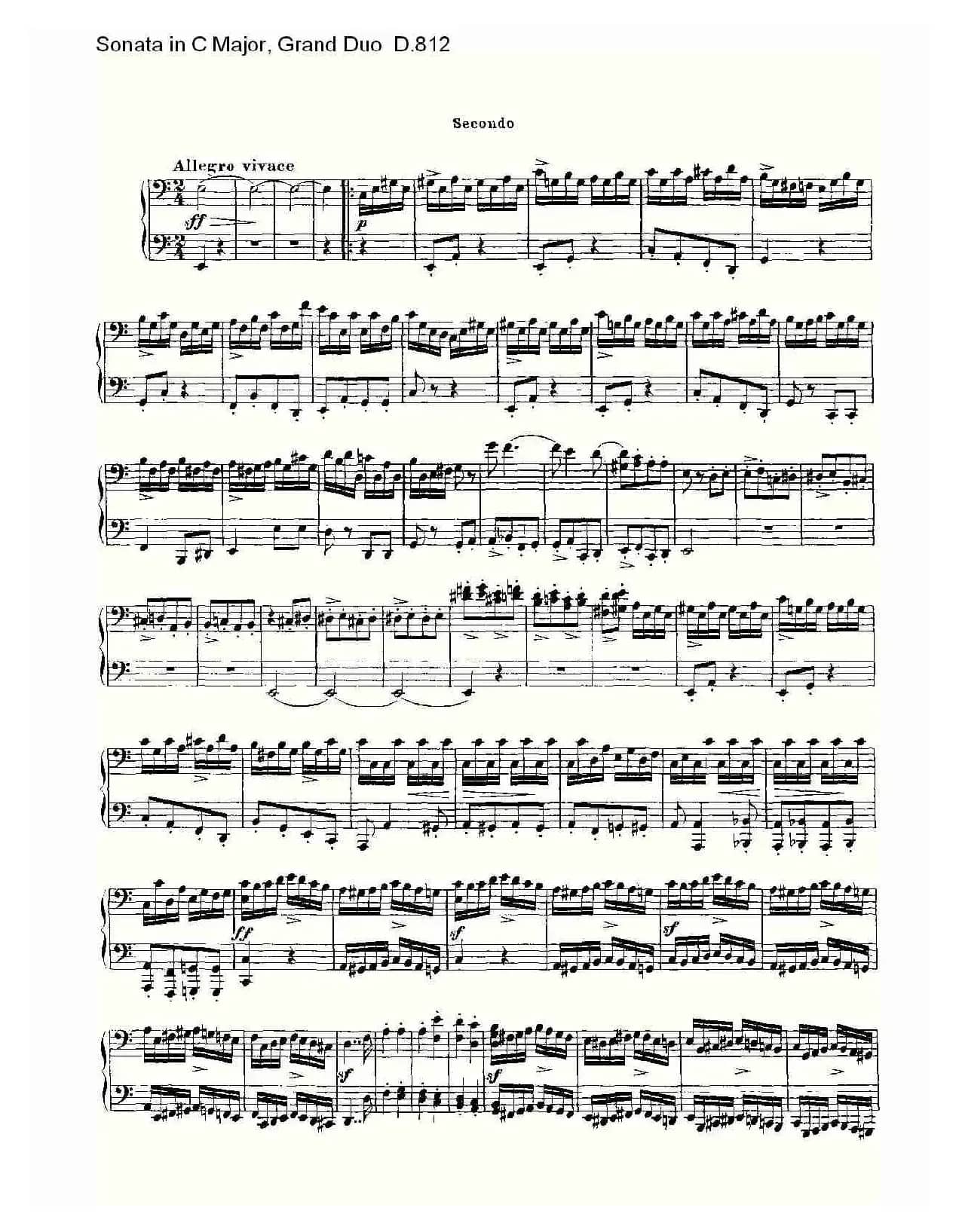 Sonata in C Major, Grand Duo D.812（Ｃ大调奏鸣曲，盛大的二重奏 ）